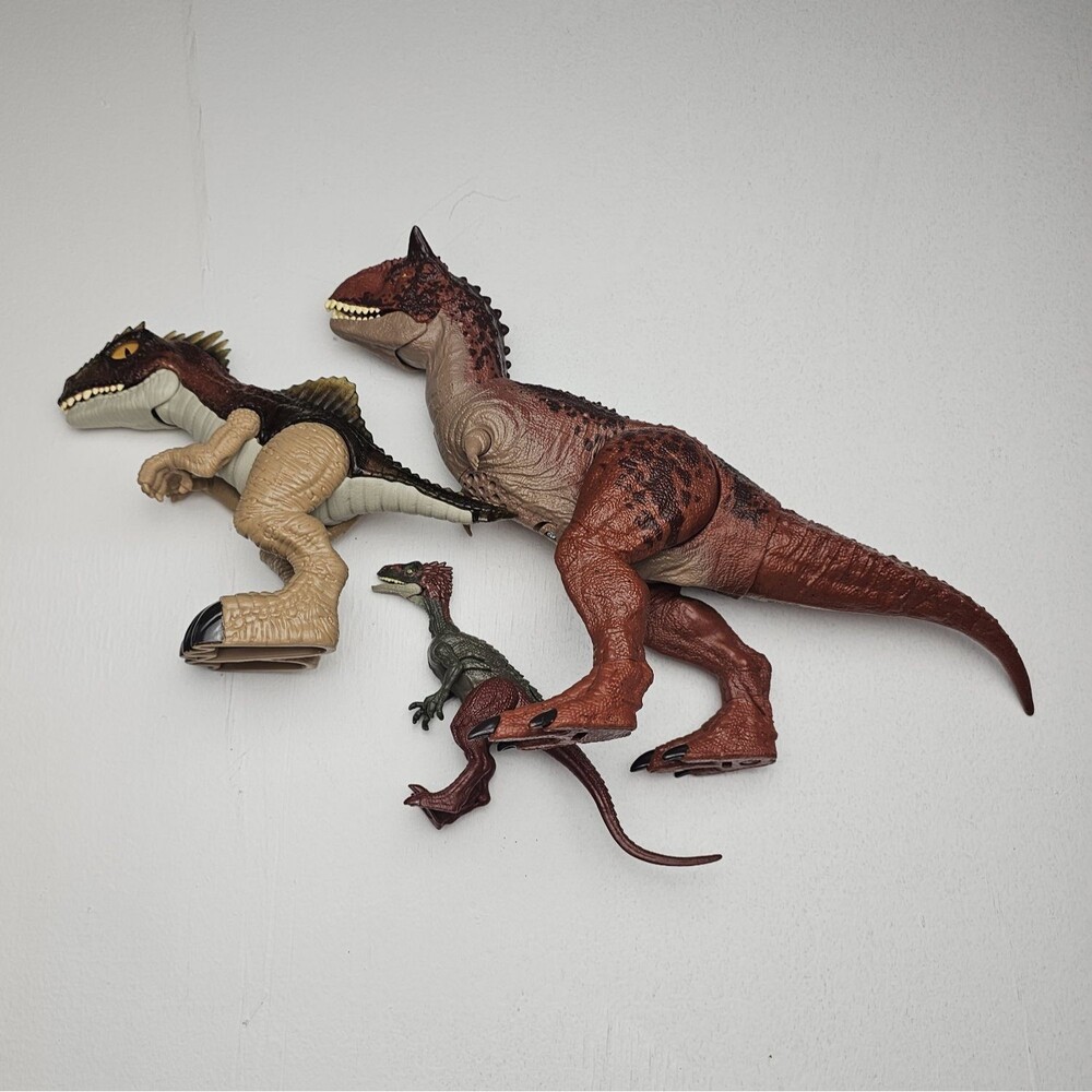 Jurassic World Dinosaur Action Figure Set Lot of 3 Plastic TRex Raptor